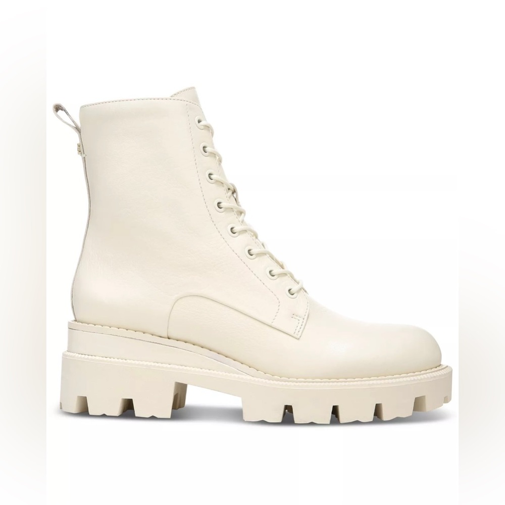 Sam Edelman Garret LACE UP COMBAT BOOTS IVORY SIZE 7.5M